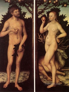 cranach - Adam And Eve 2 religious Lucas Cranach the Elder nude